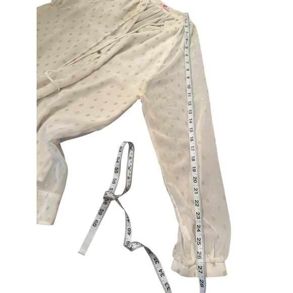 Buddy Love Women's Landry Metallic Gold V-Neck Tunic Blouse Size Small - Picture 8 of 8